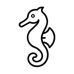 Fototapeta premium Seahorse illustration with simple lines and minimalistic style 