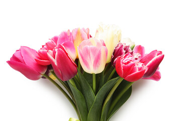Bouquet of beautiful tulips isolated on white