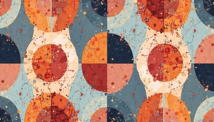 Abstract geometric shapes in muted tones form a repeating pattern ideal for home d?cor , stylish, design element