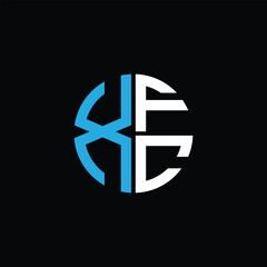 XFC logo XFC icon XFC monogram XFC letter minimalist Circle flat Unique modern abstract logo design.