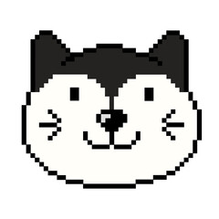Fototapeta premium Flat design pixel art Aegean cat illustration