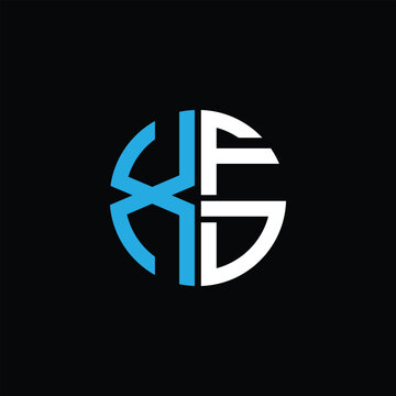 XFD logo XFD icon XFD monogram XFD letter minimalist Circle flat Unique modern abstract logo design.