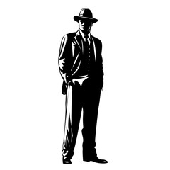 Mafia black and white silhouette
