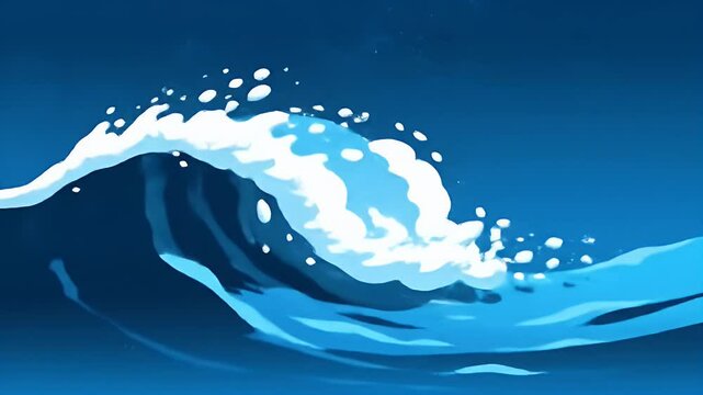 Ocean wave, stylized illustration