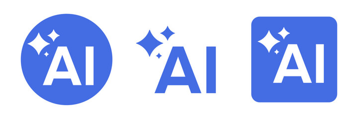 Set of ai pictogram icons. Artificial intelligence symbols. Vector illustration