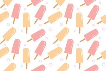 Summer pattern, beach, pastel colors. Seamless vector pattern, hand drawn. Perfect for kids clothes, decoration, walls, beachwear or even packaging.