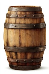 Obraz premium Wooden barrel, aged and sturdy