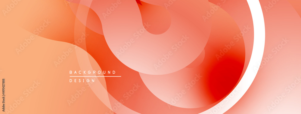Aufkleber Abstract fluid shapes, warm color palette. Gradient shades create modern design. Minimalist composition, smooth transitions visible.