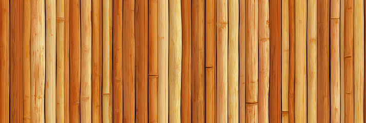 Fototapeta premium Seamless pattern of vertical bamboo stalks in warm tones and textures