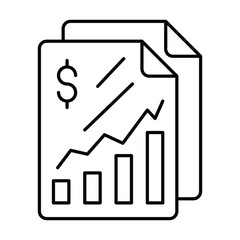 Business Growth thinline icon, vector, pixel perfect, illustrator file 
