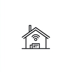 Wireless home network icon, simple design, flat style, background. Use stock photo