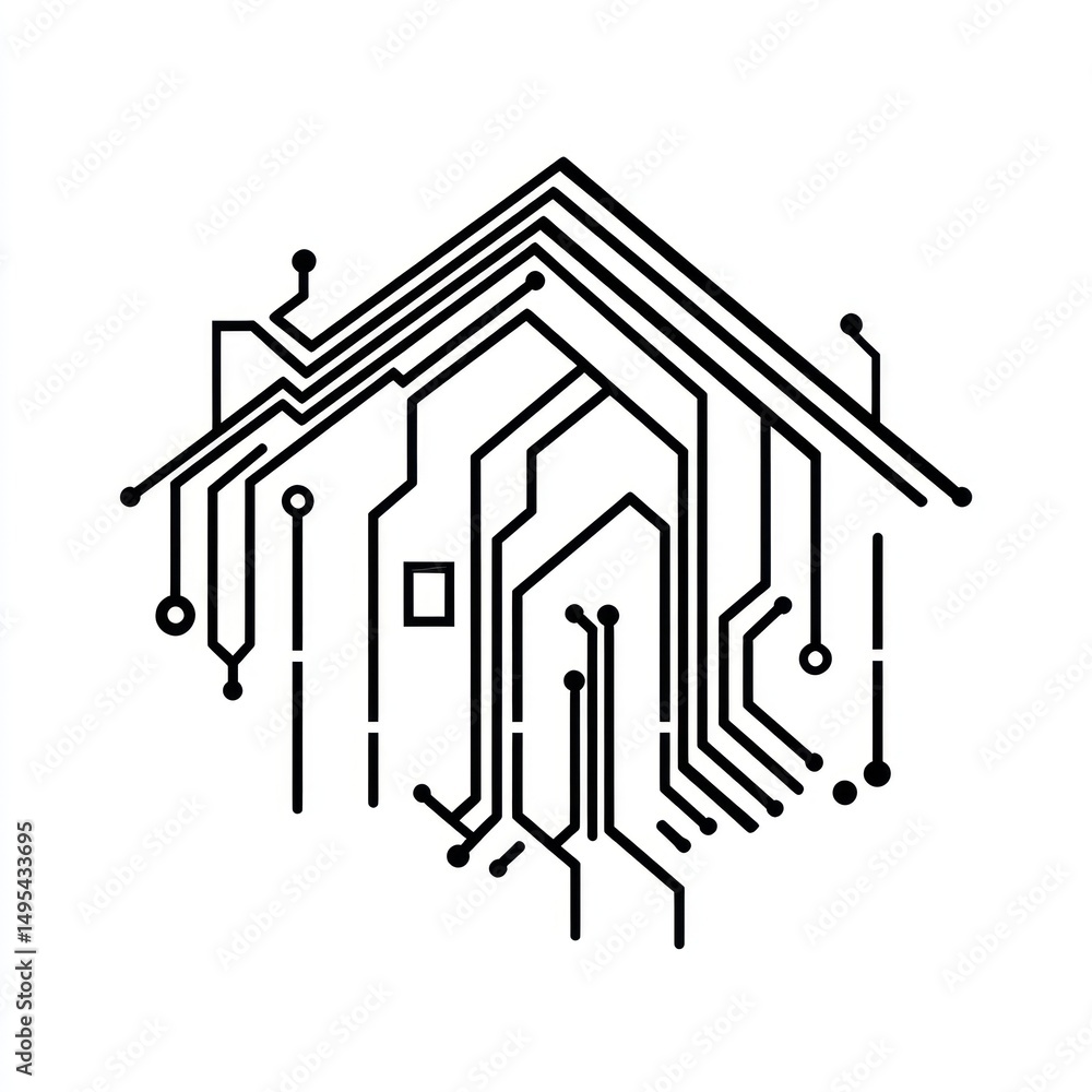 Poster abstract circuit board design, geometric pattern, digital technology, background image for tech, ele