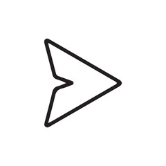 Paper plane outline  icon. Victor illustration Eps 10.