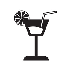 Cocktail drink icon symbol. vector illustration