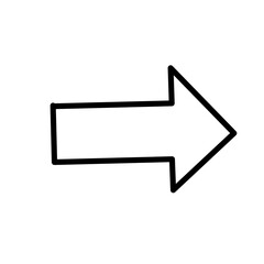 Fototapeta premium Outline of simple turn right arrow illustration