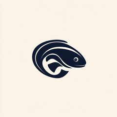 Abstract fish logo design, minimalist, graphic design, useable for branding or marketing