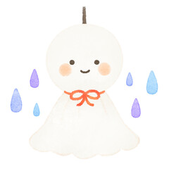 可愛いてるてる坊主のイラスト