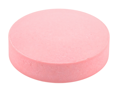 Isolated oval shaped pink pills on white background, jpeg, png