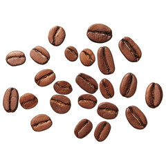 Coffee beans isolate on white background. Selective focus. drink