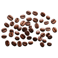 Coffee beans isolate on white background. Selective focus. drink