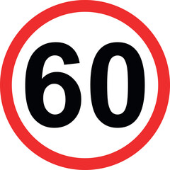Driving speed limit 60 mph road sign © Art_Design