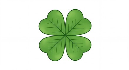 Fototapeta premium Lucky four leaf clover illustration for St Patricks Day celebrations