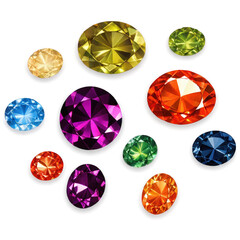 Precious stones isolate on white background. Selective focus. nature.
