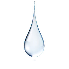 Water drop isolate on white background. Selective focus. drink