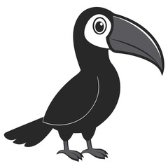 Elegant toucan profile silhouette
