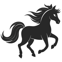 Obraz premium Running wild horse silhouette
