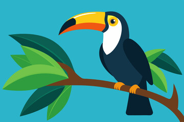 Naklejka premium toucan on a branch
