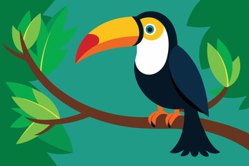 toucan on a branch of tree