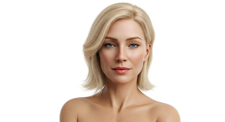 Fototapeta premium Portrait of a beautiful blonde woman with blue eyes and fair skin tone