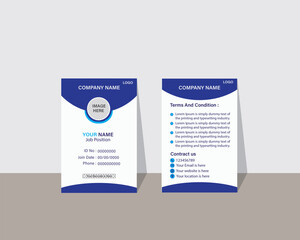 Print, ID card, Vector template for Print, Professional ID card, Identity Card, Creative Design, Customizable design for Print or digital use, Adobe Illustrator Vector file high-quality for Branding.