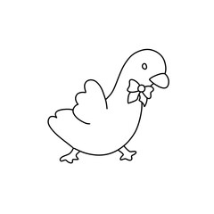 Duck coloring page design