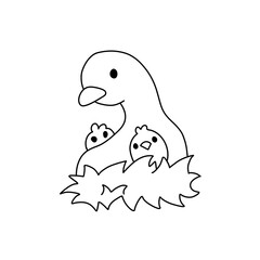 Duck coloring page design