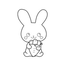 Rabbit coloring page design