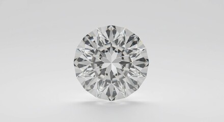 Sparkling round brilliant cut diamond on a clean white background