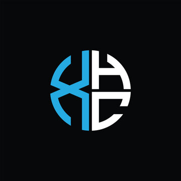 XHC logo XHC icon XHC monogram XHC letter minimalist Circle flat Unique modern abstract logo design.