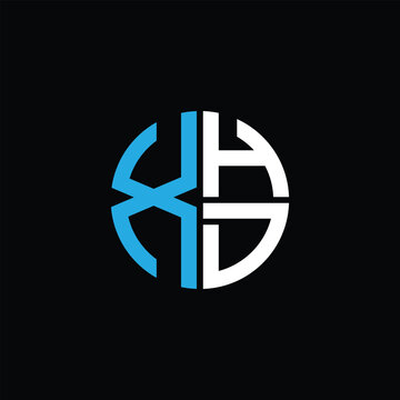 XHD logo XHD icon XHD monogram XHD letter minimalist Circle flat Unique modern abstract logo design.