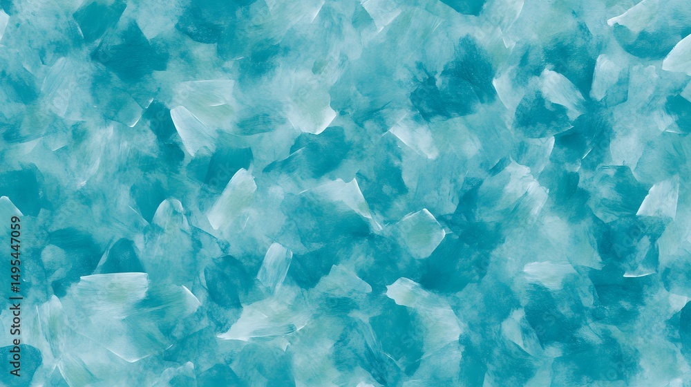 Poster abstract background design featuring teal and white paint strokes creating a textured pattern.