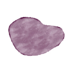 Purple heart-shaped abstract watercolor figure symbolizing love, creativity, and melancholy. Textured design makes it visually dynamic and ideal for artistic or abstract projects.