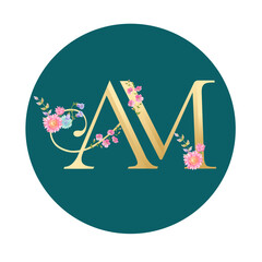 Wedding Logo / Wedding Monogram Letters with A&M
