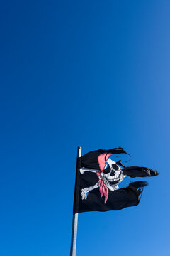 Torn pirate flag flying in Cabo Rojo Puerto Rico 
