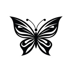 Black butterfly silhouette logo design template