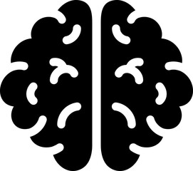 Human brain icon. Silhouette style.