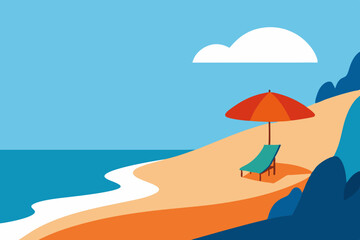 vector illustration of a beach