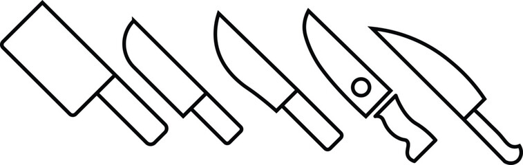 Knife glyph icon. Kitchen knife icon set
