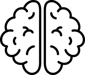 Human brain icon - Editable Stroke SVG, fully scalable.