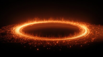 Naklejka premium Orange glowing circle frame